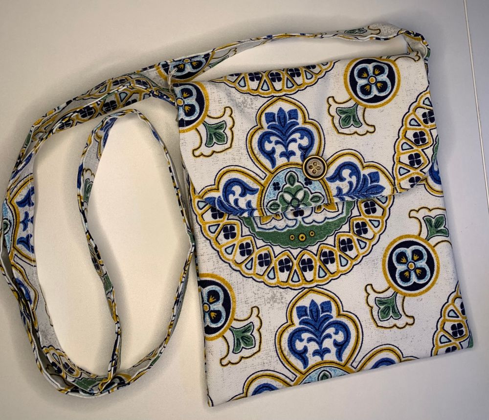 Gold & Blue Simple Crossbody Bag